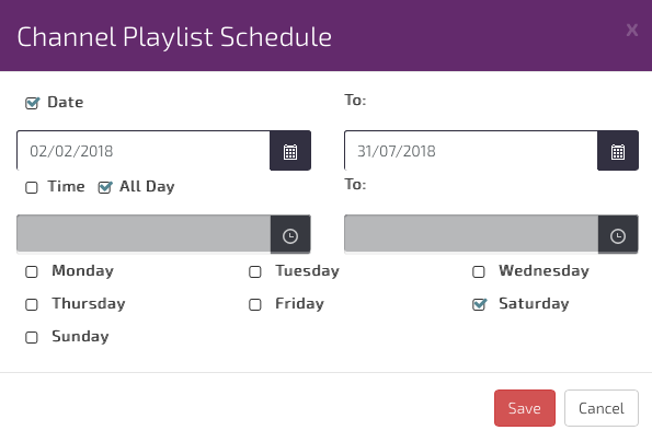 digital signage Channel Scheduling