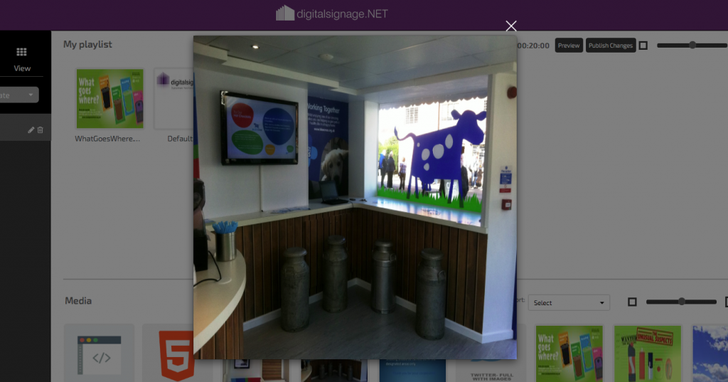 digitalsignage.net preview window