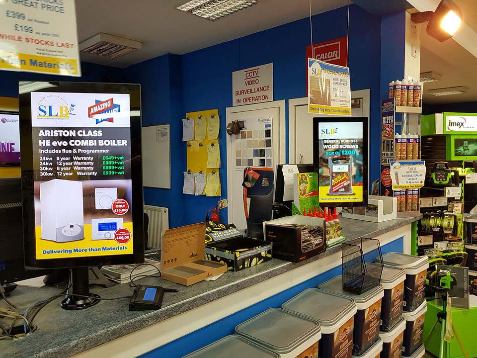 Builder merchant counter top digitalsignage 