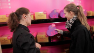 in-store social media POS technology in chocolate store