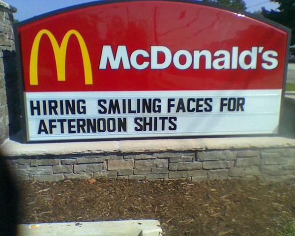 McDonalds hiring staff fails