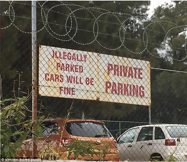 Car park sign spelling error